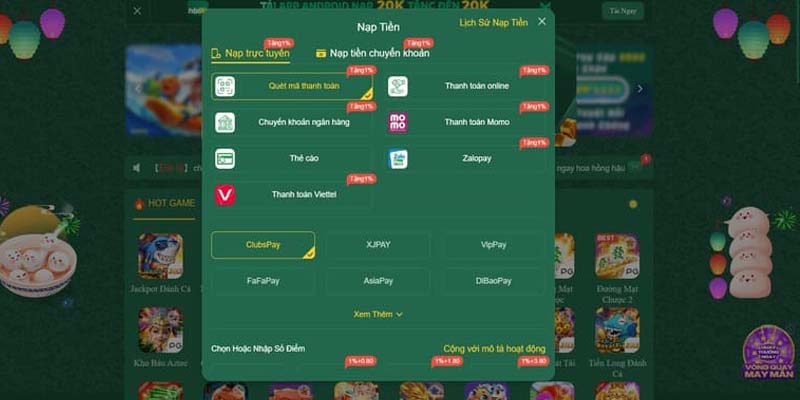 Đa dạng các hình thức nạp tiền tại cổng game phổ biến